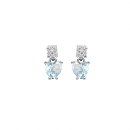 Boucles d'oreilles Argent 925 Rhodié Zirconium Forme Coeur