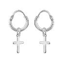 Boucles d'oreilles Argent 925 Créole Croix