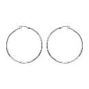 Boucles d'oreilles Argent 925 Rhodié Créole Ondulée Fil 1,5 mm Diam. 45 mm