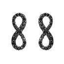 Boucles d'oreilles Argent 925 et Zirconium Noir Serti Symbole Infini