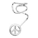 Boucle d'oreille de Lobe Argent 925 Peace and Love