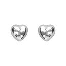 Boucles d'oreilles Argent 925 Petit Coeur Bombé