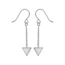 Boucles d'oreilles Argent 925 Chainette avec Triangle