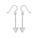 Boucles d'oreilles Argent 925 Chainette avec Triangle