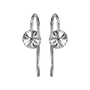 Boucles d'Oreilles Argent 925 Crochet Cristal Blanc