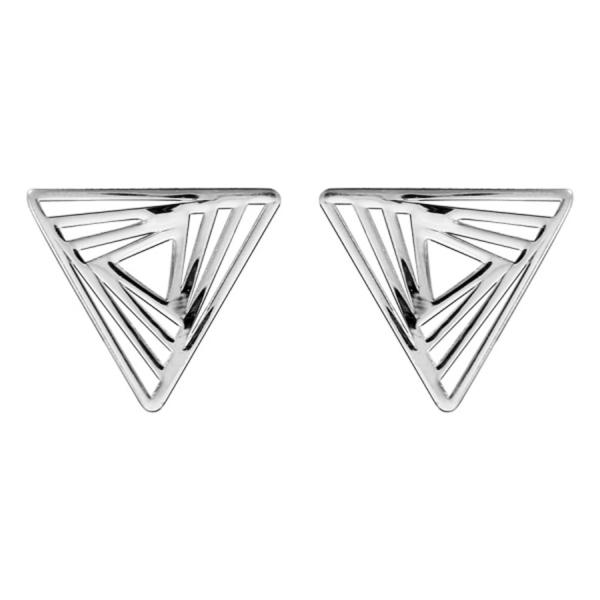 Boucles d'Oreilles Argent 925 Triangle Ajouré