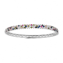 Bracelet Argent 925 Damier Zirconium Multicolores