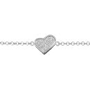 Bracelet Argent 925 et Zirconium Coeur Chaine Jaseron