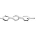 Bracelet Argent 925 et Zirconium Micro Sertis Mailles Ovales