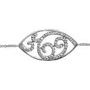 Bracelet Argent 925 et Zirconium Sertis Forme Amande Arabesque