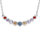 Collier Argent 925 Zirconium Multicolore 