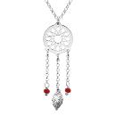 Collier Argent 925 Attrape Reve Boule Rouge