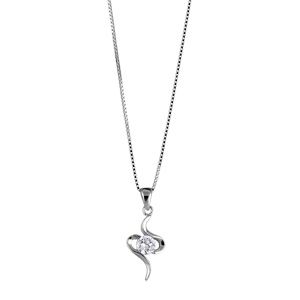 Collier Argent 925 et Zirconium Pendentif Serpentin