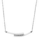 Collier Argent 925 Double Baguettes Céramique Blanche + Zirconium Sertis