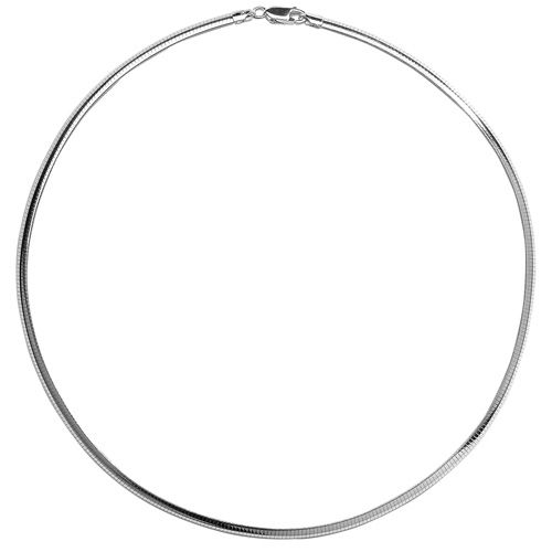 Collier Argent 925 Omega Bombé 2 Faces 4 mm