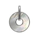 Pendentif Argent 925 et Nacre Rond