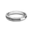 Bague Alliance Argent 925 Anti-Stress Striée 4 mm