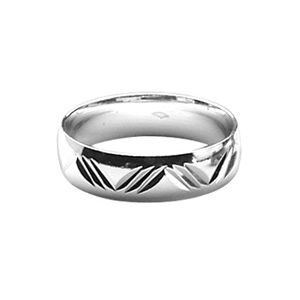 Bague Alliance Argent 925 Diamantée 6 mm