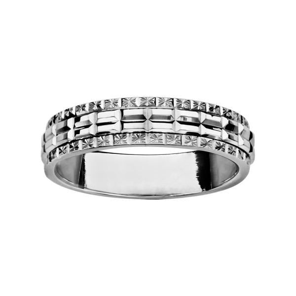 Bague Alliance Argent 925 Diamantée 5 mm