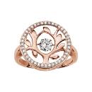 Bague Argent 925 Dorure Rose Arbre de Vie "Dancing Stone" Zirconium Tournant