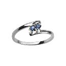 Bague Argent 925 2 Pierres Bleues 