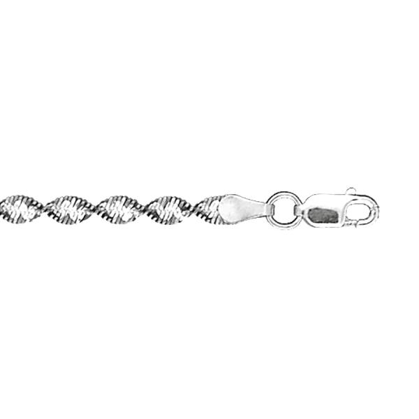 Bracelet Argent 925 Chaine Vrille Patinée et Brillante