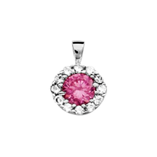 Pendentif Argent 925 et Zirconium Central Rose