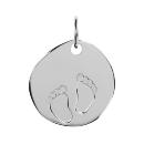 Pendentif Argent 925 Galet Empreintes Pieds