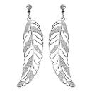 Boucles d'oreilles Acier 316 L Grande Plume avec Granite