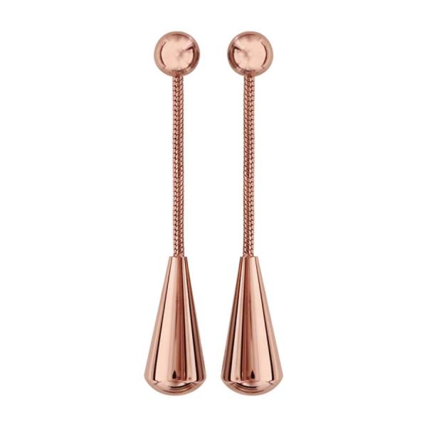 Boucles d'oreilles Acier 316 L Rose Pendante Goutte