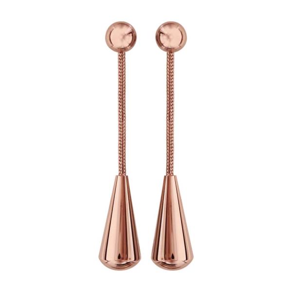 Boucles d'oreilles Acier 316 L Rose Pendante Goutte