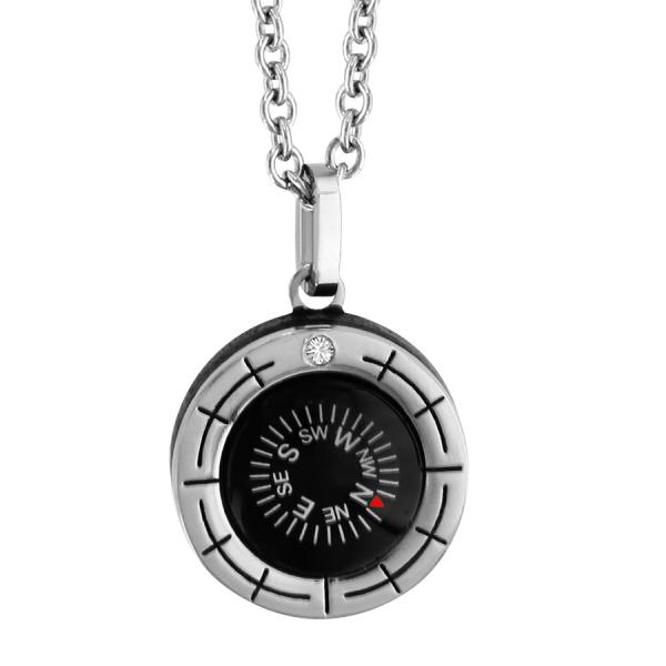 Collier Acier 316 L Pendentif Boussole