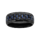 Bague Acier 316 L Noir avec Carbone et Reflet Bleu