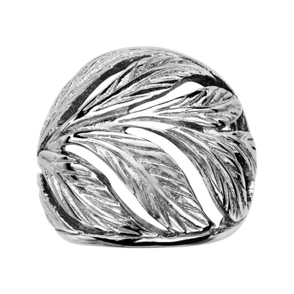 Bague Acier 316 L Bombée Feuille