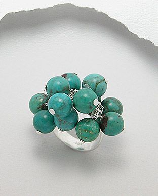 Bague Argent 925 Pierre Turquoises