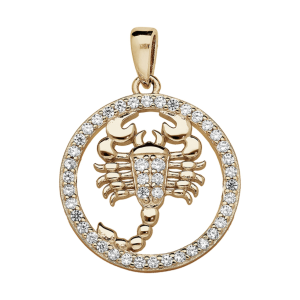 Pendentif Vermeil Zodiaque Scorpion Contour Zirconium Sertis  