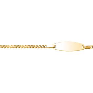 Gourmette Plaqué Or Bébé Maille Serré 2 mm Plaque Ovale