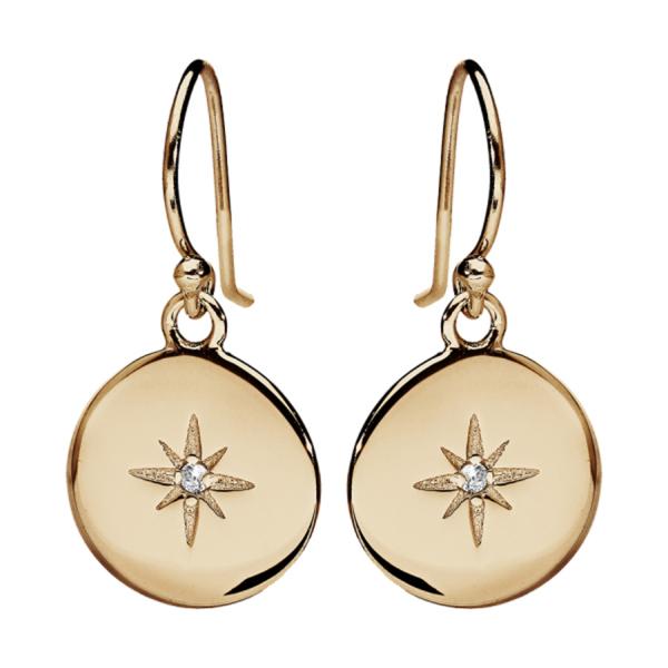 Boucles d'oreiles Plaqué Or Etoile Zirconium Serti 
