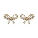 Boucles d'oreilles Plaqué Or et Zirconium Sertis Noeud