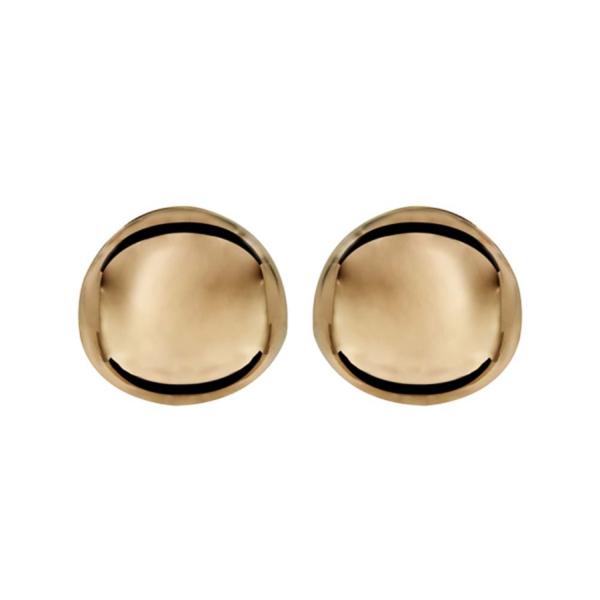 Boucles d'Oreilles Plaqué Or Forme Bombée Lisse
