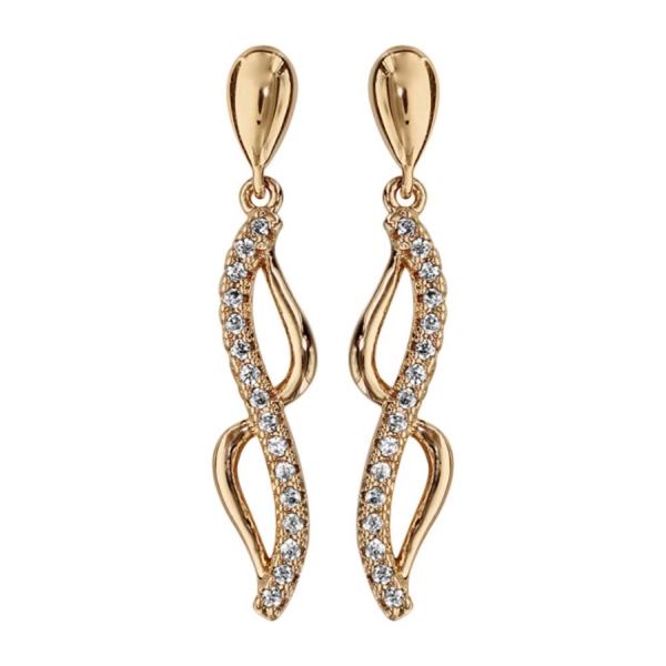 Boucles d'oreilles Plaqué Or Volute avec Zirconium Sertis