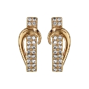 Boucles d'oreilles Plaqué Or 2 Rangs Zirconium Sertis et Boucle