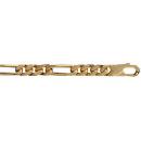 Chaine Plaqué Or Maille Alternée 1+3 Figaro 6 mm