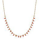 Collier Plaqué Or Pampilles Boules d'Imitation 42 cm