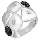 Bague Acier 316 L , Email et Zirconium Forme Géométrique