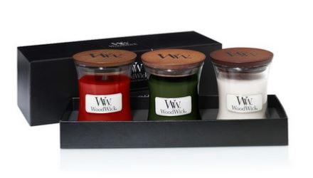 Coffret cadeau 3 mini jarres Woodwick Sapin