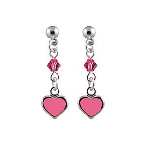 Boucles d'oreille Argent 925 et Zirconium Coeur