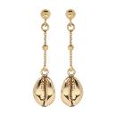 Boucles d'oreilles Argent 925 et Dorure Jaune Coquillage 