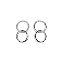 Boucles d'Oreilles Argent 925 Double Cercle Entremêlé 