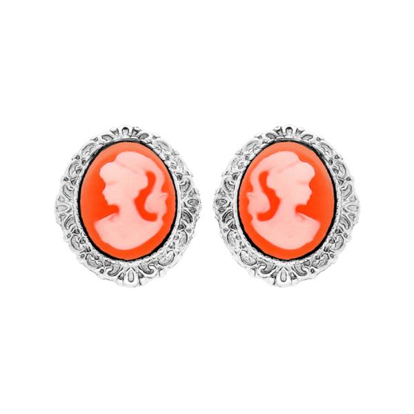 Boucles d'oreilles Argent 925 Camé Rose